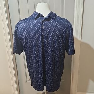 Hogan Navy Patterned Polo Shirt
